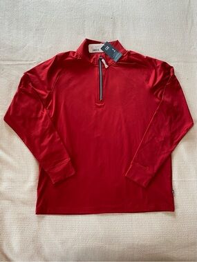 Cutter & Buck Red Men's Quarter-Zip Performance Pullover